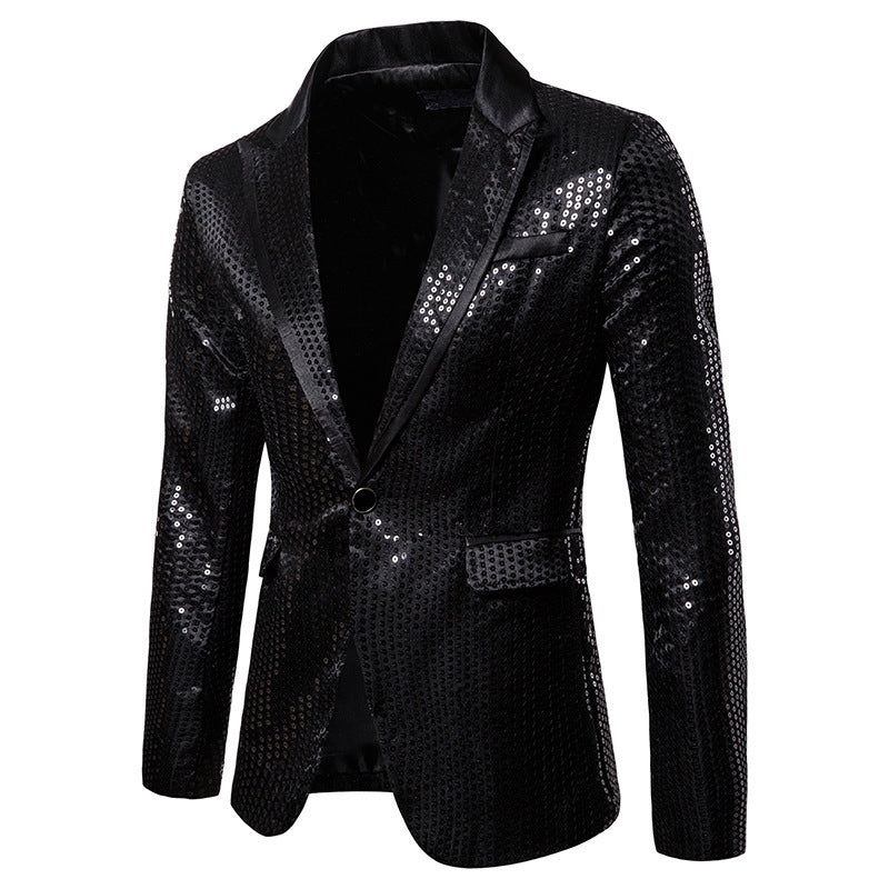 Men's sequined blazer with contrasting lapel and tailored silhouette Mune Fashion