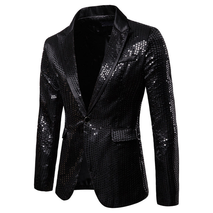 Men's sequined blazer with contrasting lapel and tailored silhouette Mune Fashion