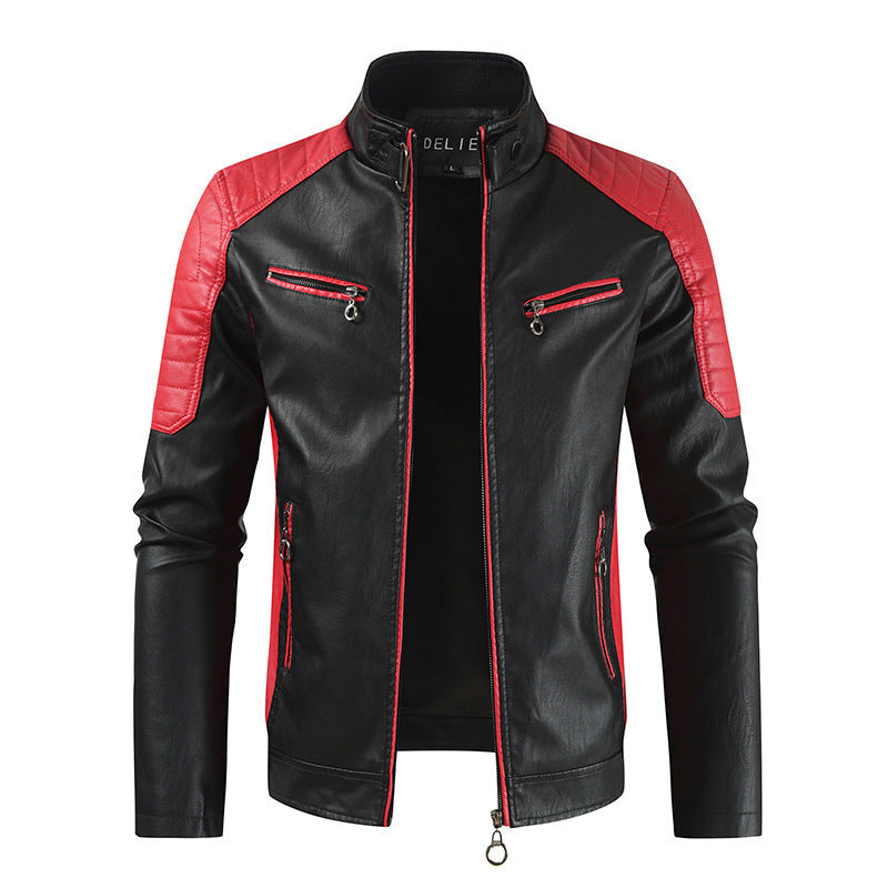 Men's Stylish Biker Jacket with Leather Applications Mune Fashion
