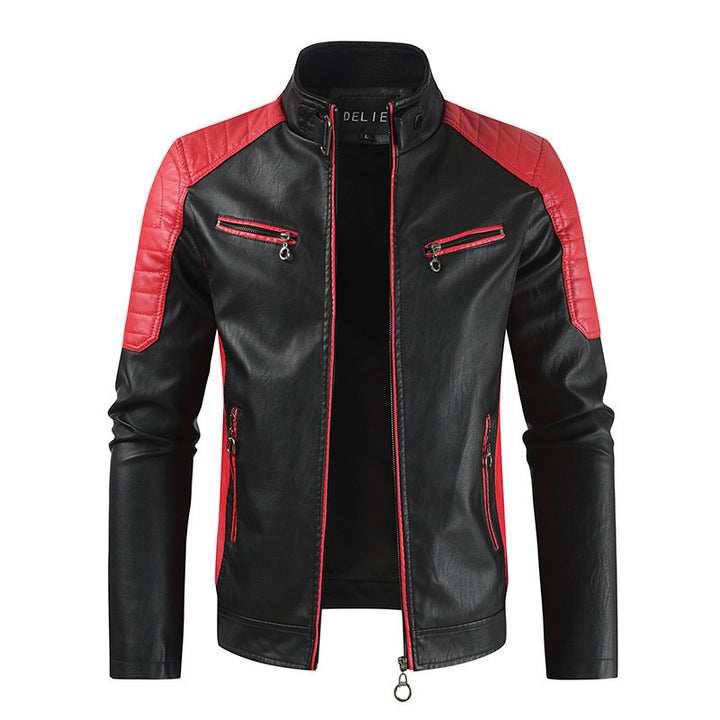 Men's Stylish Biker Jacket with Leather Applications Mune Fashion