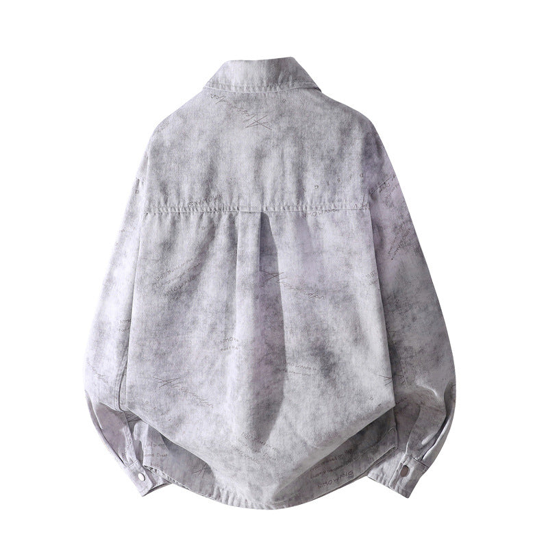 Men's Oversized Shirt Jacket with Vintage Wash and Snap Button Front Mune Fashion