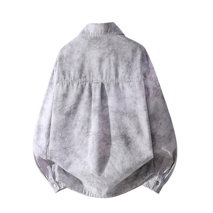 Men's Oversized Shirt Jacket with Vintage Wash and Snap Button Front Mune Fashion