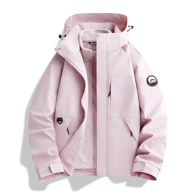 Women's Water-Repellent Parka with Removable Fleece Inner Jacket and Hood Mune Fashion