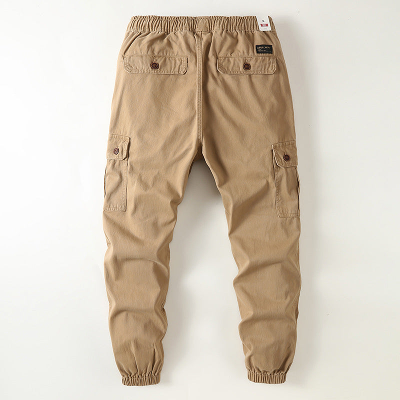Men's utility-style cargo jogger pants with drawstring, knee reinforcement, and elastic cuffs Mune Fashion