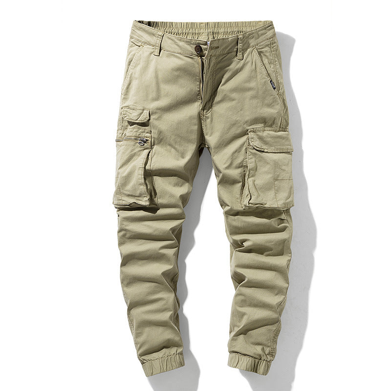 Herren Freizeits-Utility-Cargohose im Joggerstil mit teil-elastischem Bund und multifunktionalen Frontklappen Mune Fashion