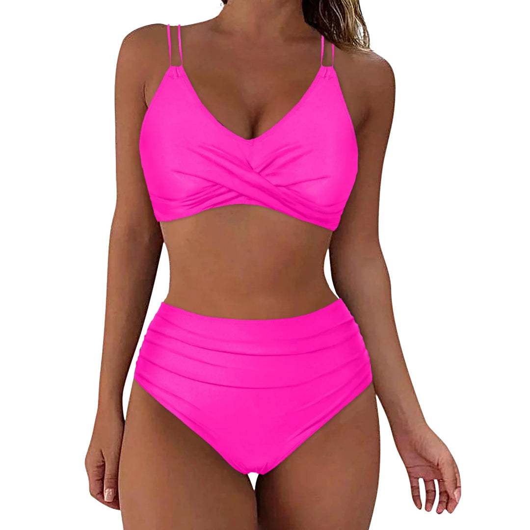 Women High-Cut Bikini Set with Elegant Wrap Design Mune Fashion