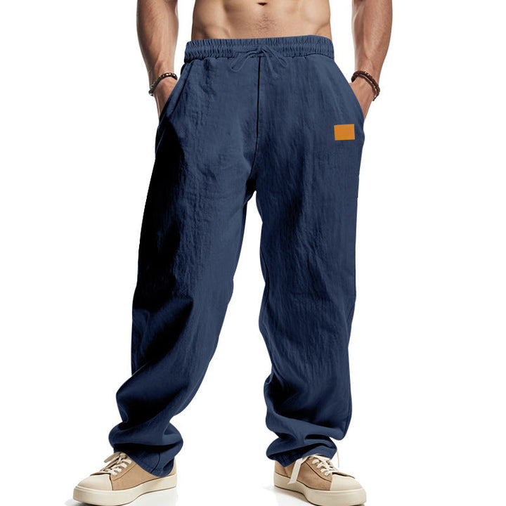 Men's casual linen pants with elastic waistband and generous side pockets Mune Fashion