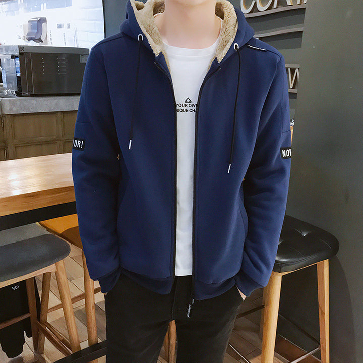 Men's Urban Zip Hoodie with Teddy lining, stand-up collar hood & ribbed cuffs Mune Fashion