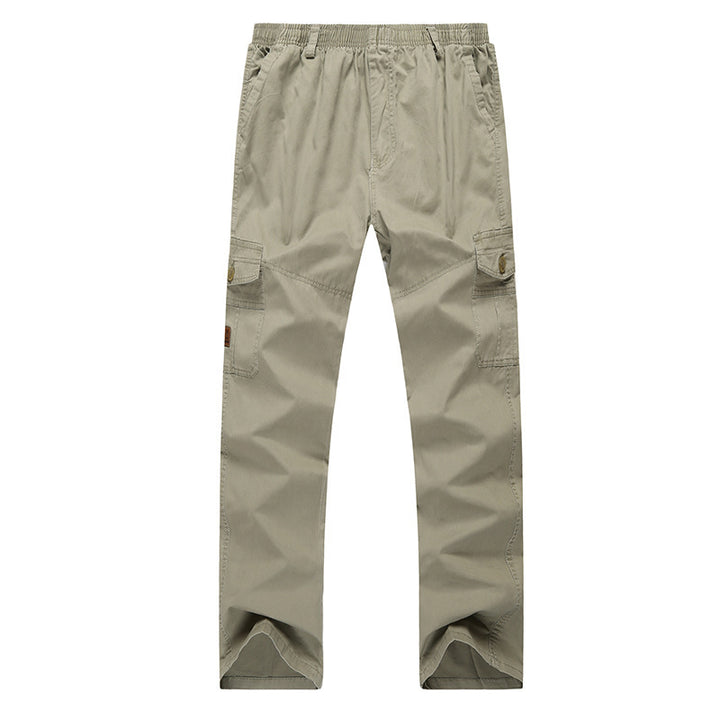 Men's cargo pants with elastic waistband, straight leg and multiple pockets Mune Fashion
