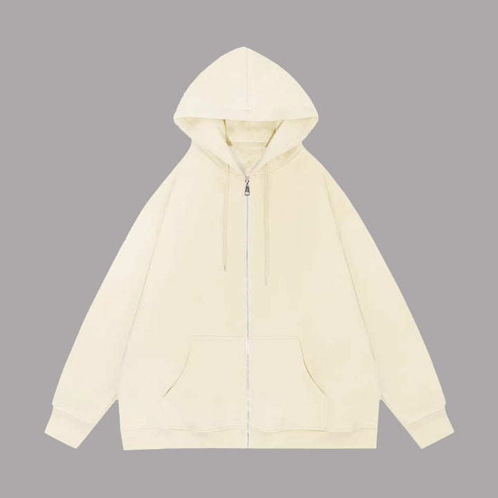 Unisex casual hoodie jacket with sturdy metal zipper double-layered hood and deep kangaroo pockets Mune Fashion
