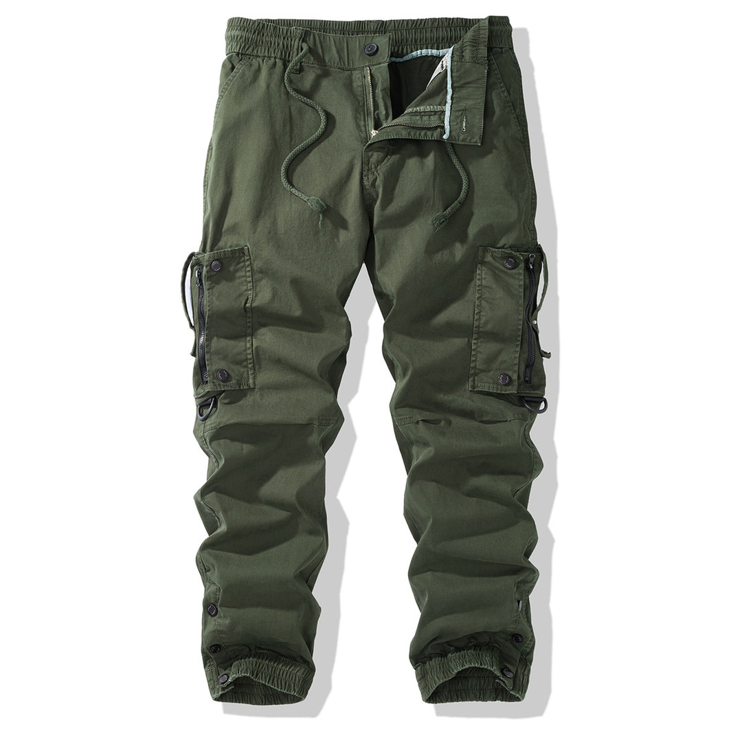 Men's cargo jogging pants with elastic waistband, zipper cargo pockets, and adjustable hem Mune Fashion