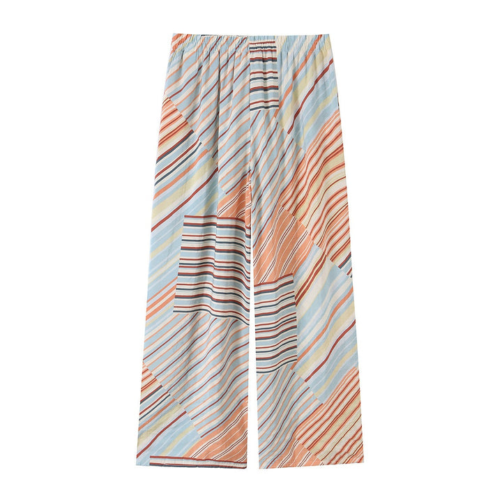Women’s Wide Linen Trousers with Drawstring and Patch Pockets Mune Fashion