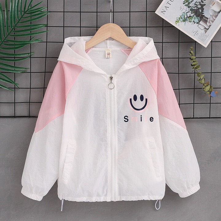 Women's lightweight hoodie jacket with smiley print, adjustable hem and elastic cuffs Mune Fashion