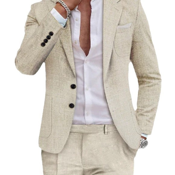 Men's summer seersucker suit with unlined jacket, slim fit, and pleated trousers Mune Fashion