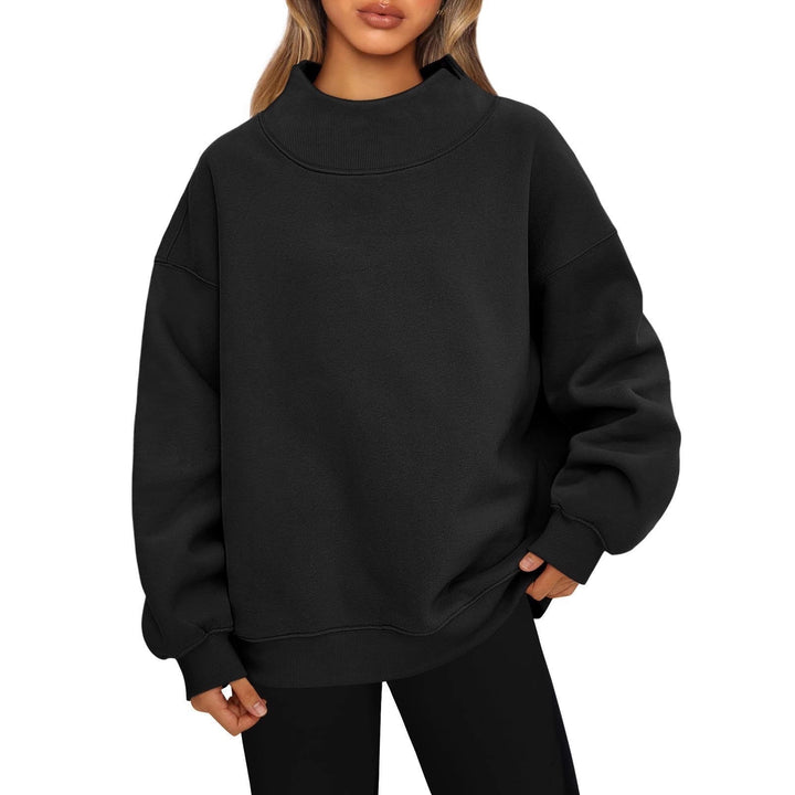 Women's oversized sweatshirt with high stand-up collar and dropped shoulder Mune Fashion