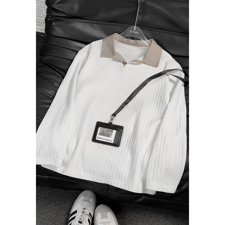 Women's Fashion Oversized Shirt with Checked Collar Mune Fashion