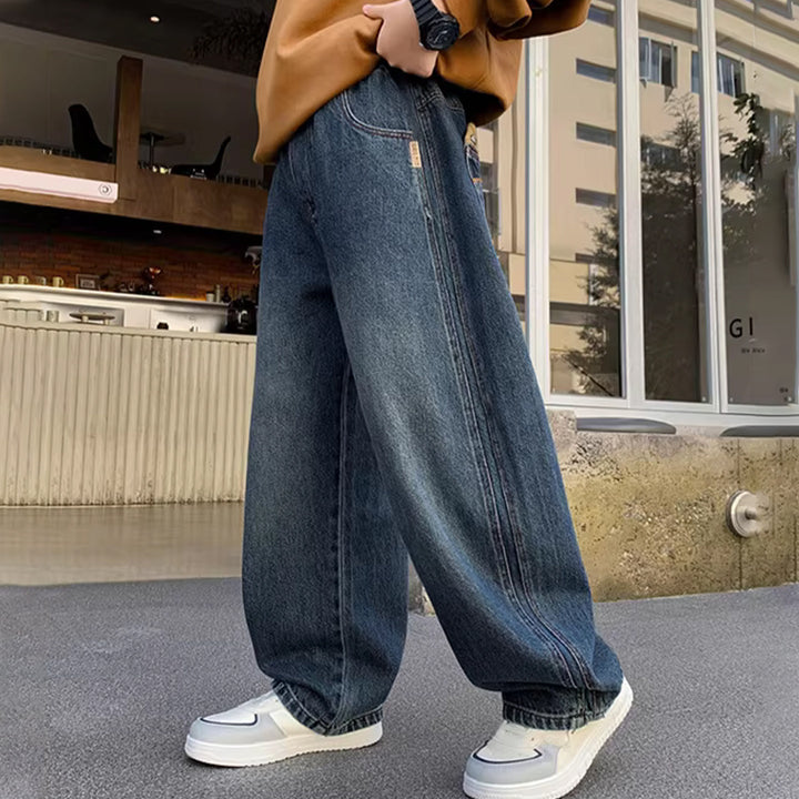 Unisex wide denim pants with high waist Mune Fashion