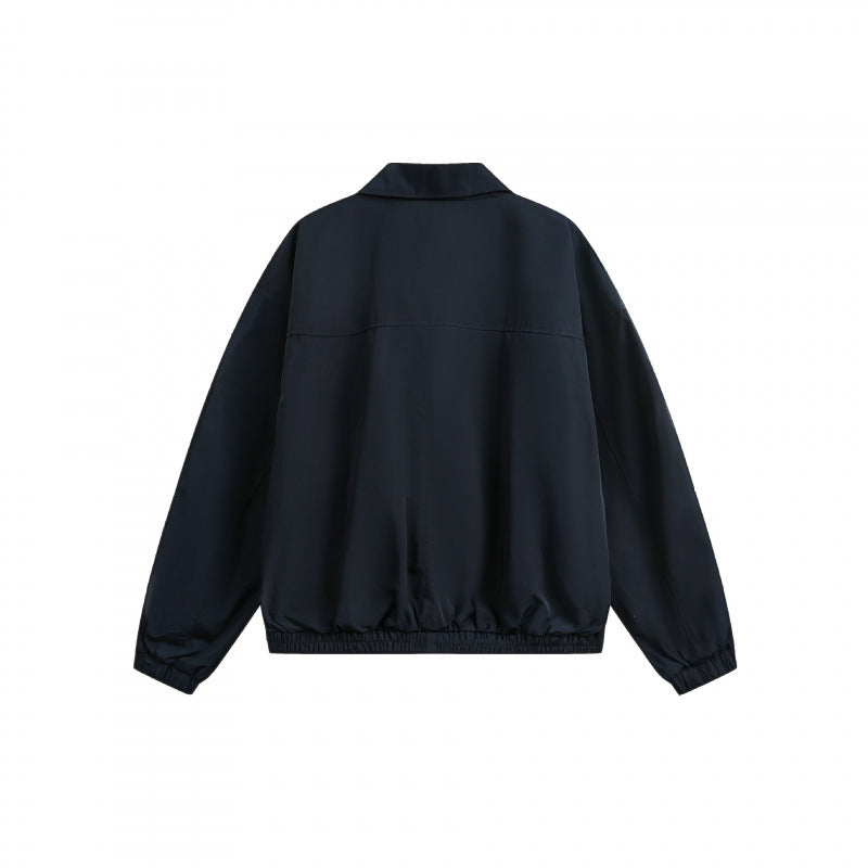 Unisex Boxy Overshirt Jacket with full-length zipper, elastic hem, and chest zipper pocket Mune Fashion