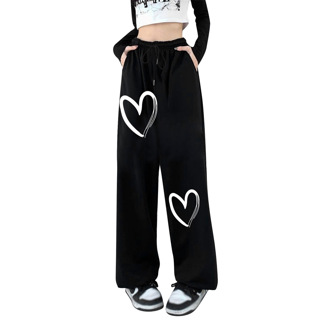 Women printed Relax joggers with drawstring elastic waistband and ribbed ankle cuffs Mune Fashion