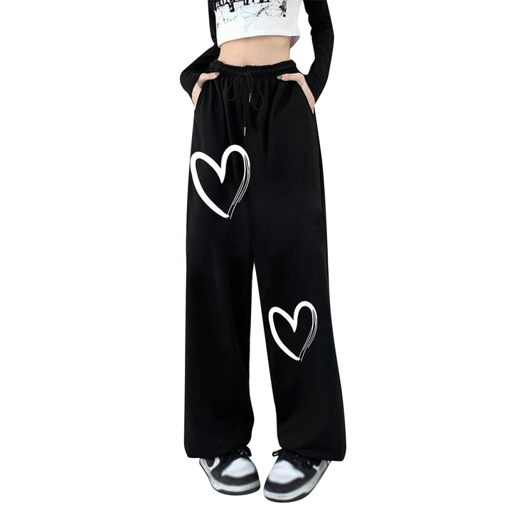 Women printed Relax joggers with drawstring elastic waistband and ribbed ankle cuffs Mune Fashion