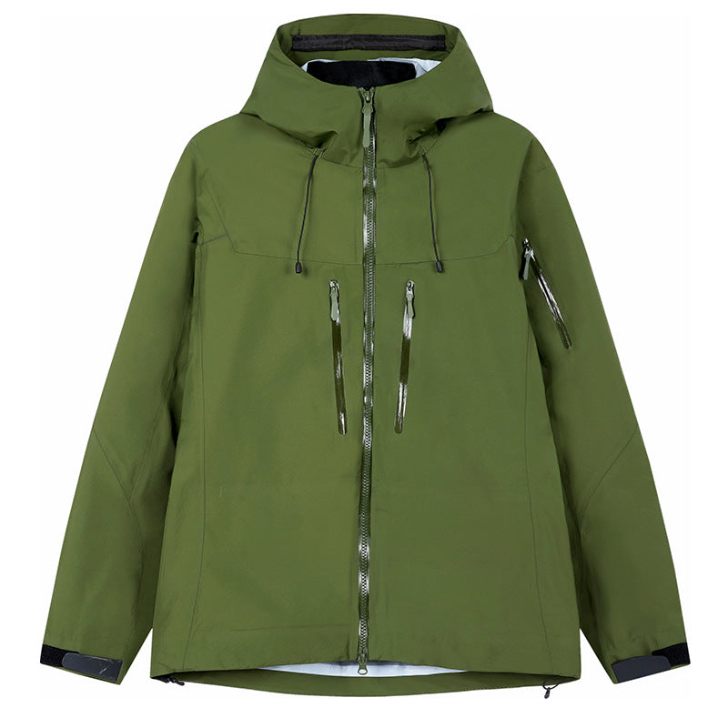 Men's Technical Waterproof Outdoor Jacket with Hood and Welded Zippers Mune Fashion
