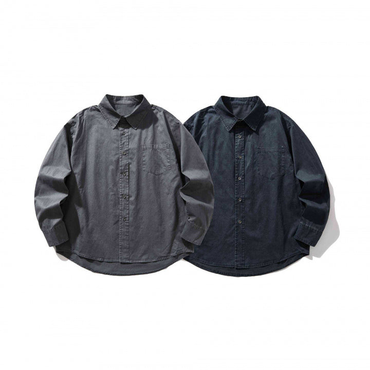 Unisex Oversize-Denim-Shirt Jacket with boxy silhouette, chest pocket and rounded hem Mune Fashion