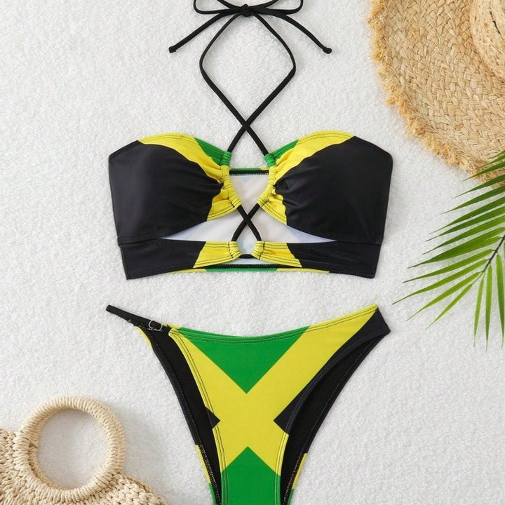Women’s bikini with trendy crossed top and high leg cut Mune Fashion