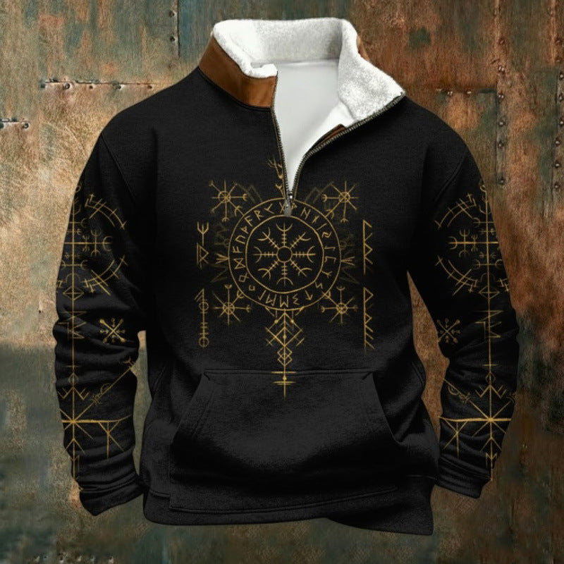 Men's Urban Fleece Pullover with Tree Motif Mune Fashion