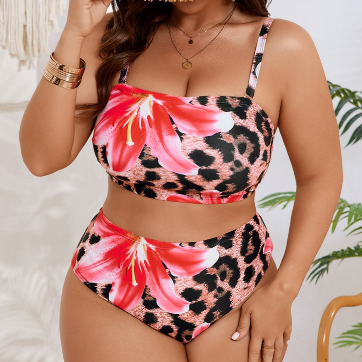 Women’s bandeau bikini with floral pattern and high waist Mune Fashion