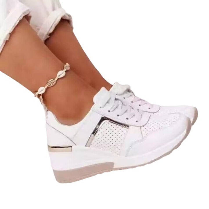 Women  modern Sneakers with metallic details, cushioning platform sole and breathable mesh upper Mune Fashion