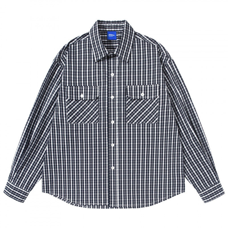 Men's loose-fitting checkered shirt with double breast pockets Mune Fashion