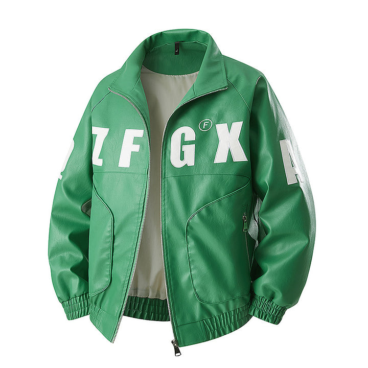 Men's Oversized Bomber Jacket in Sporty Look with Large Letter Applications Mune Fashion
