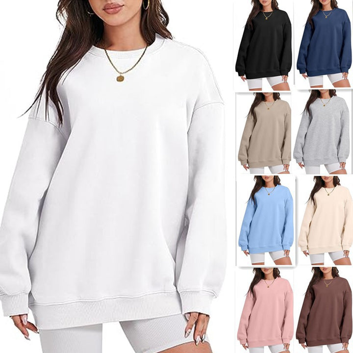 Women's oversized sweatshirt with dropped shoulders and brushed inner lining Mune Fashion