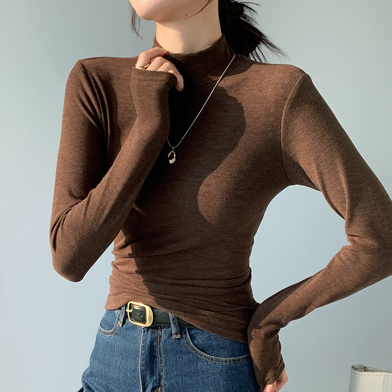 Women's Elegant and Comfortable Long Sleeve Shirt with Stand-up Collar Mune Fashion