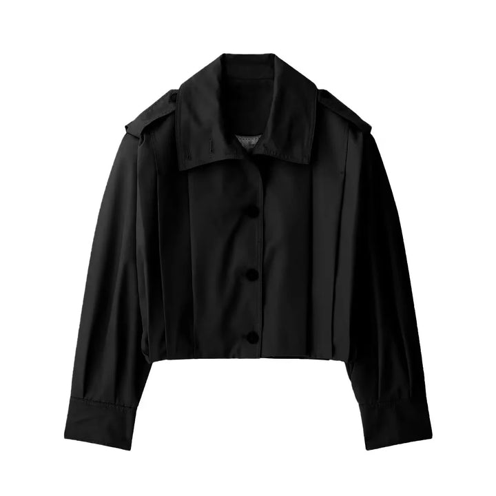 Women's cropped short blazer with boxy cut, extended cuffs, and precise darts Mune Fashion