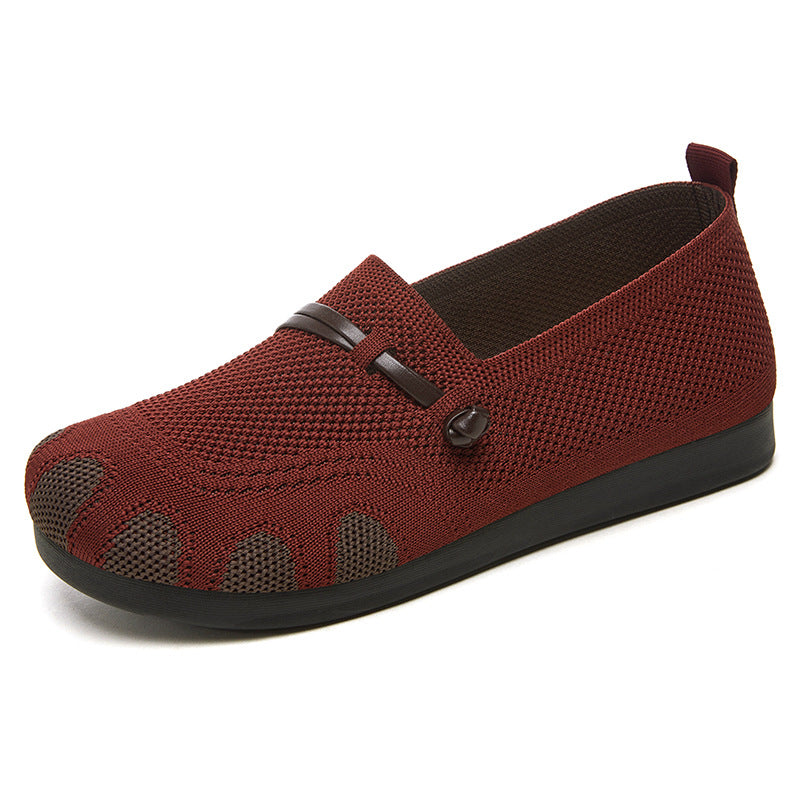 Women's knitted comfort slippers with toe look, elastic entry and shock-absorbing EVA sole Mune Fashion