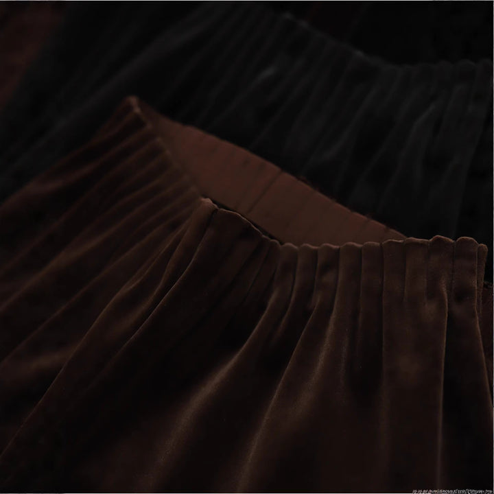 Women's Elegant Velvet Skirt with Elastic Waist Mune Fashion