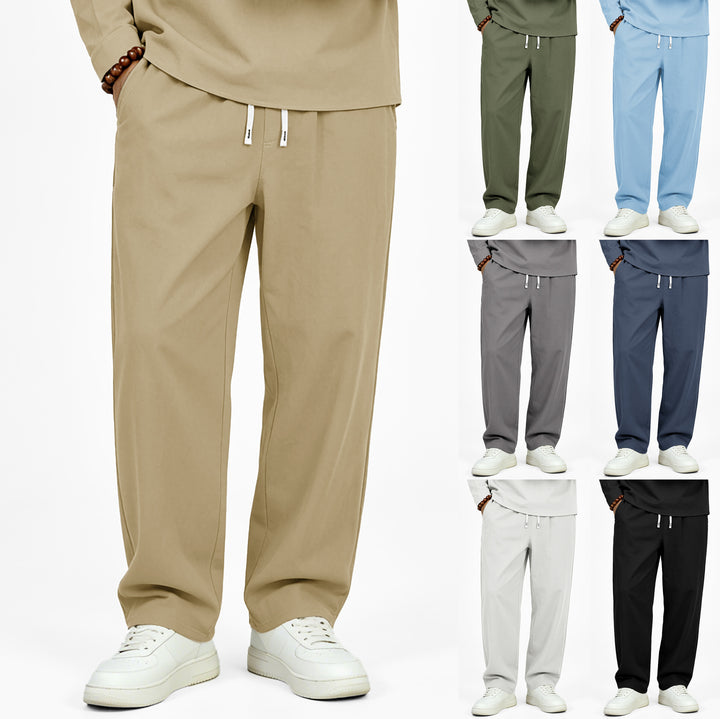 Men's Casual Jogging Pants with Drawstring and Straight Cut Mune Fashion
