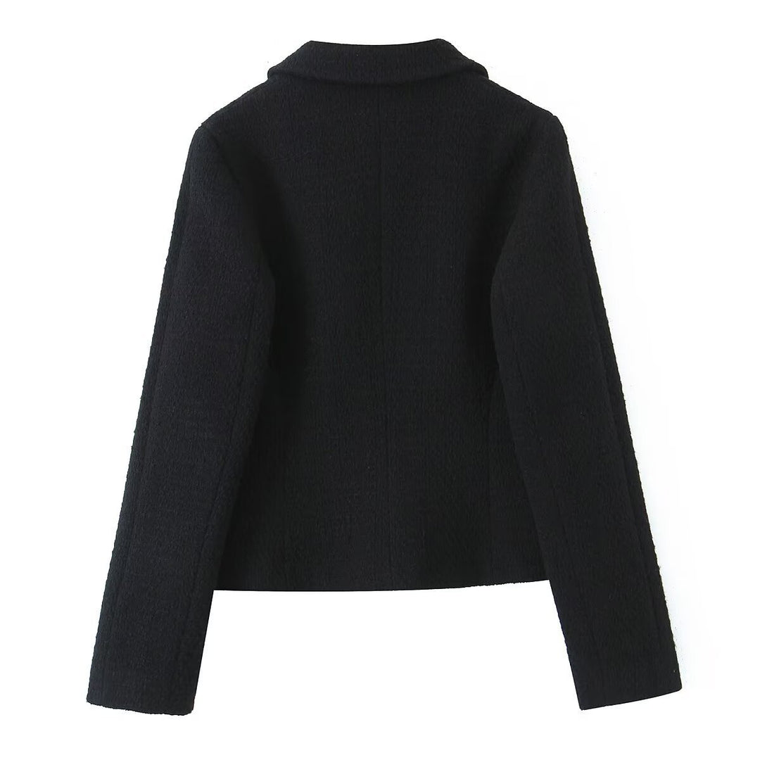 Women's nan kastiger Bouclé blazer with golden rose buttons and lined patch pockets Mune Fashion