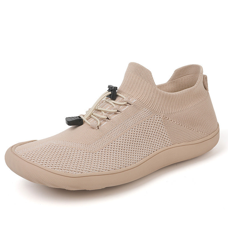 Unisex slim-knit slip-on trainer with toggle lacing and ultra-flexible minimal sole Mune Fashion