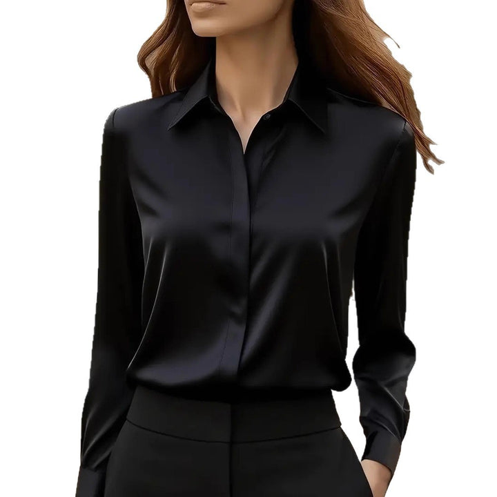 Women Elegant Satin Blouse Mune Fashion