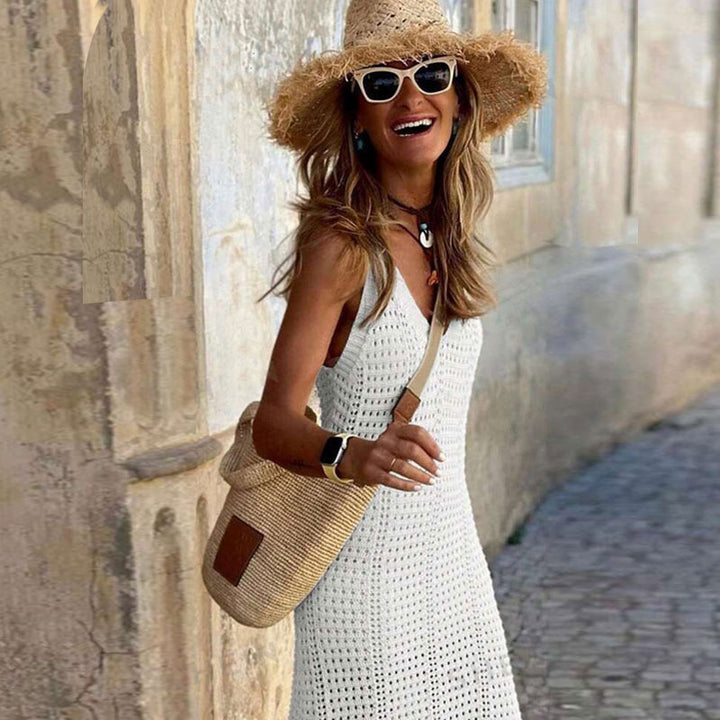 Ladies fashionable crochet beach dress Mune Fashion