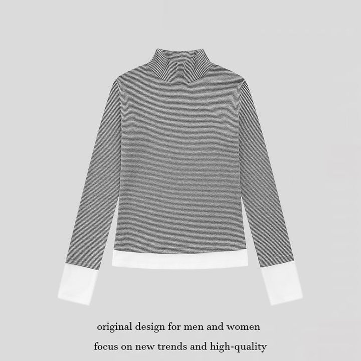 Women's turtleneck long-sleeve shirt with contrast finishes Mune Fashion