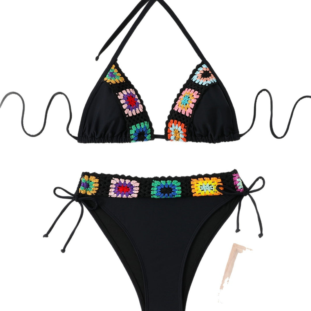 Women Playful Triangle Bikini with Crocheted Detail Mune Fashion