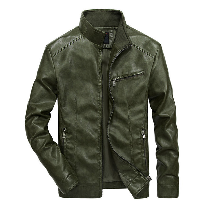 Men's Casual Leather Jacket Mune Fashion