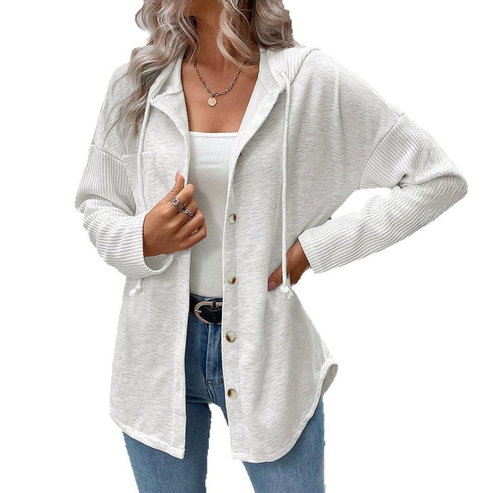 Women's Fashionable Cardigan with Hood and Button Placket Mune Fashion