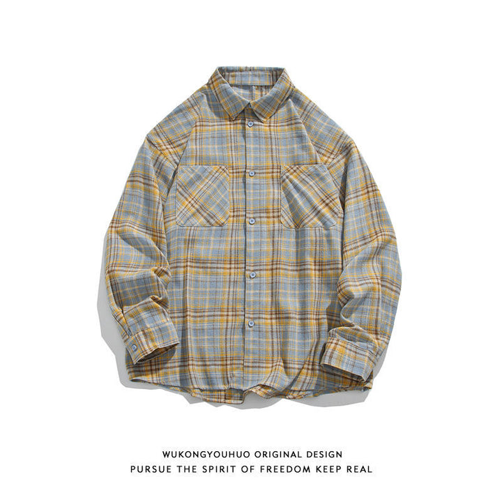 Men's Flannel Shirt with Check Pattern Mune Fashion