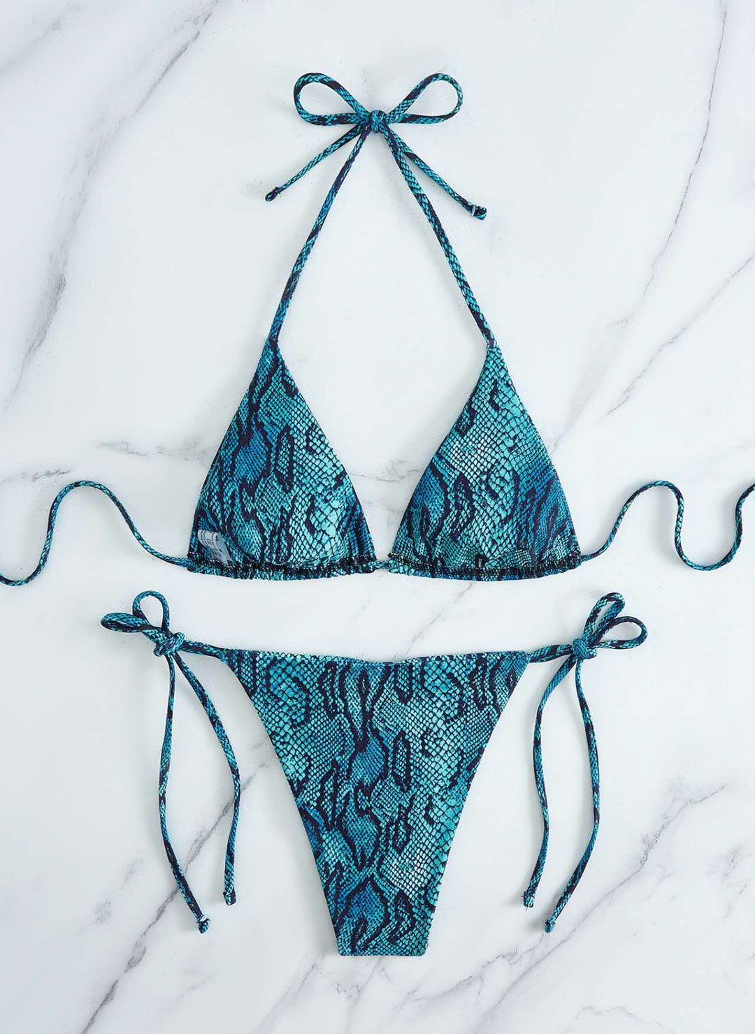Women's triangle bikini with snake print and adjustable straps Mune Fashion