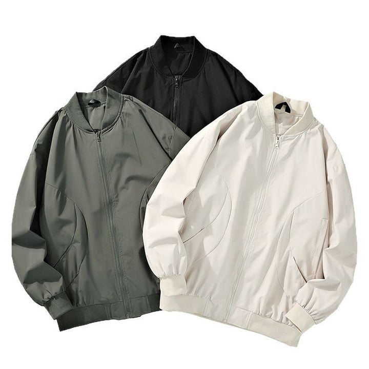 Men's lightweight oversized bomber with elastic ribbed cuffs and concealed zip placket Mune Fashion