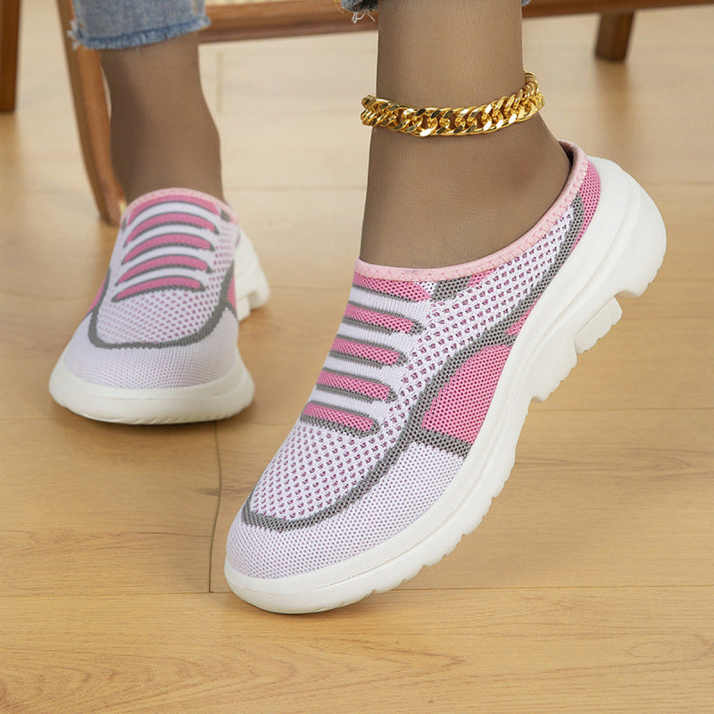 Women's Slip-on Knit Sneaker Clog with Breathable Mesh Upper and Lightweight Profile Sole Mune Fashion